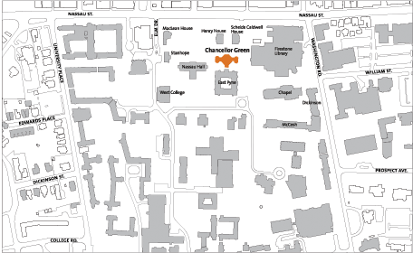 Campus map showing Chancellor Green location